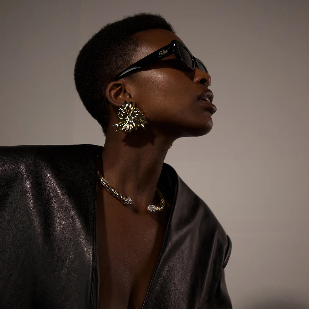 18K Gold Plated Geometric Earrings Waterproof Hypoallergenic 