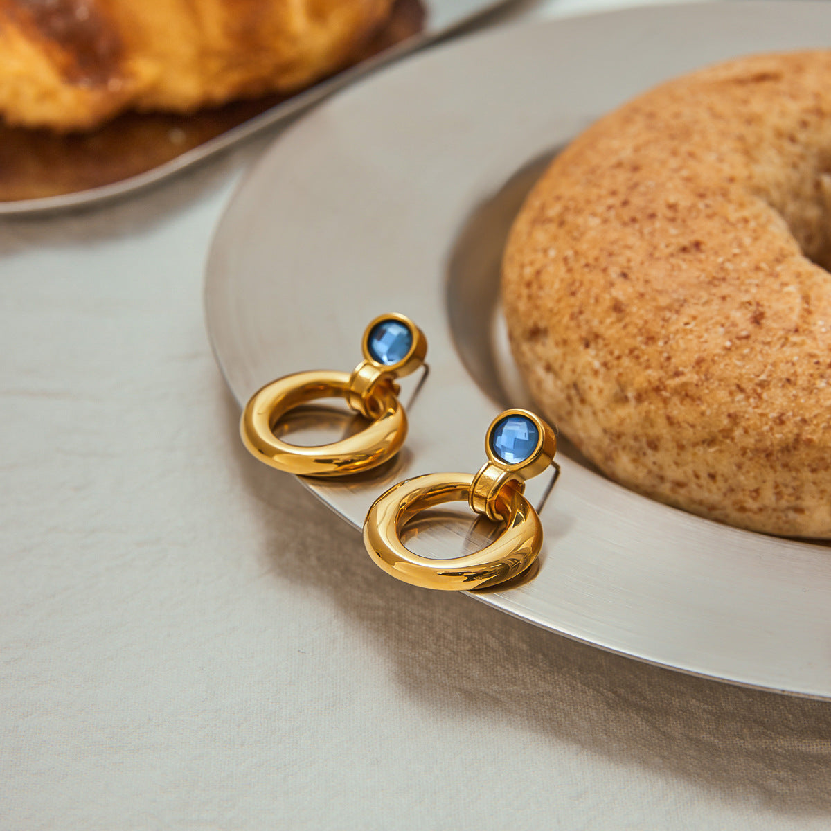 Vintage Diamond Stud Earring 18K Gold - Waterproof | Vinajewelry