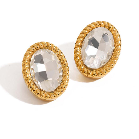 Boucles d'oreilles minimalistes et luxueuses en or 18 carats et diamants