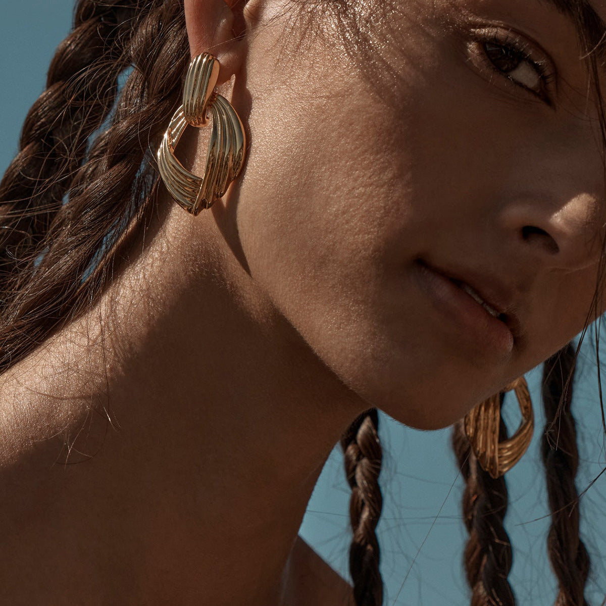 Minimalist Geometric Design Earrings - 18K Gold Plated Stainless Steel