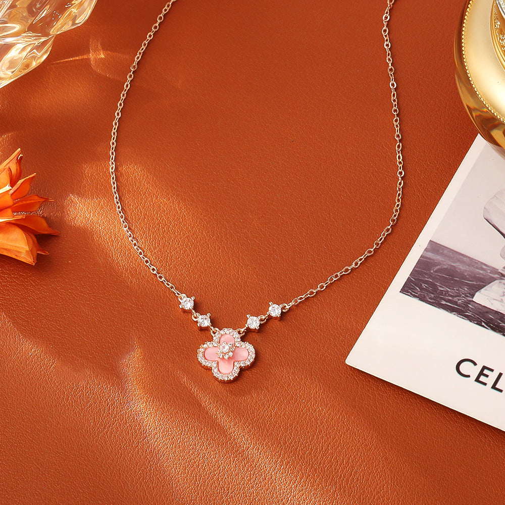 Luxury Diamond Four-Leaf Clover Pendant Necklace in 18k Gold
