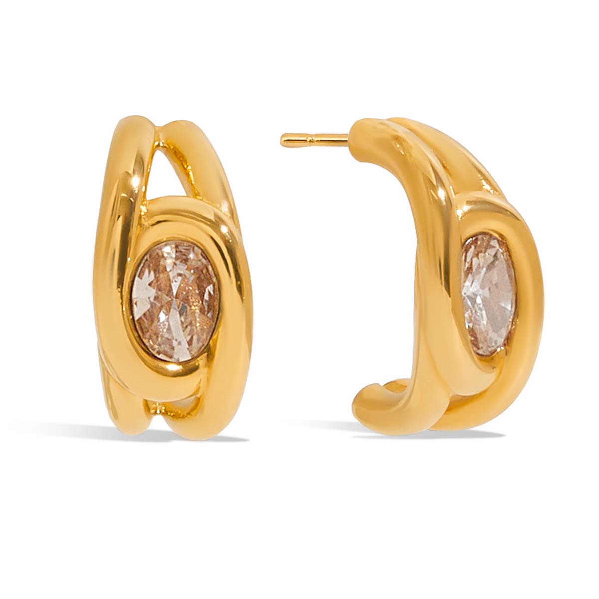 Inès Diamond Hoop Earrings