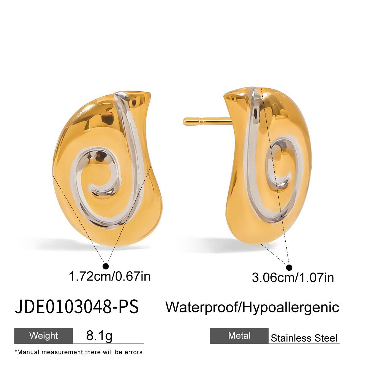 Shell-Shaped Earrings - 18K Gold Plated Stainless Steel
