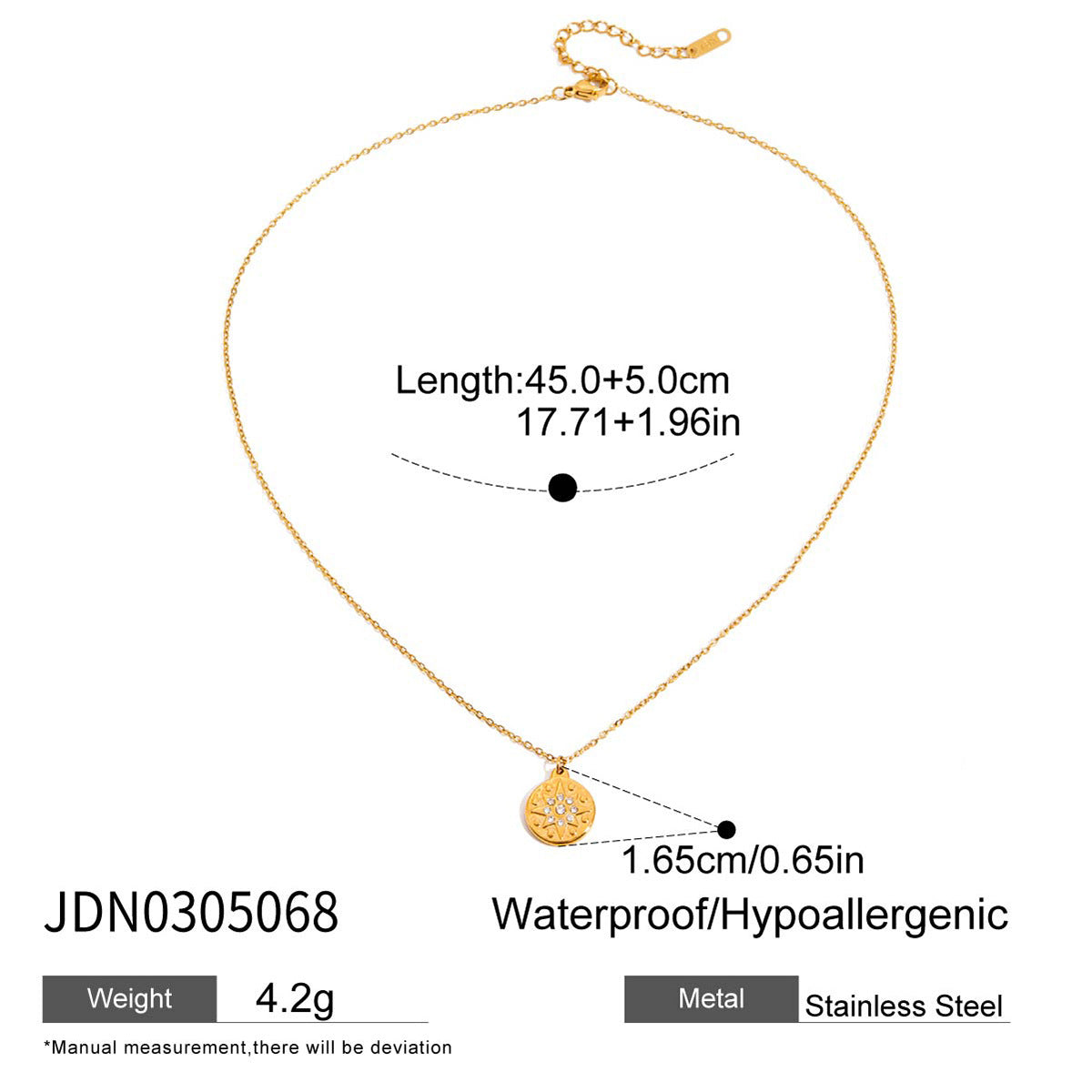 Luxury Star Diamond Silver Coin Pendant Clavicle Chain Necklace 18k Gold