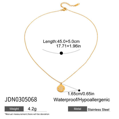 Luxury Star Diamond Silver Coin Pendant Clavicle Chain Necklace 18k Gold