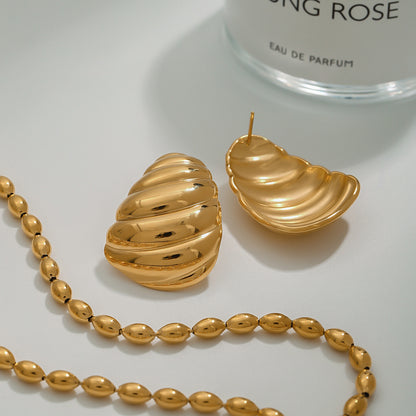 Daily Geometric Teardrop Design Earrings 18k Gold