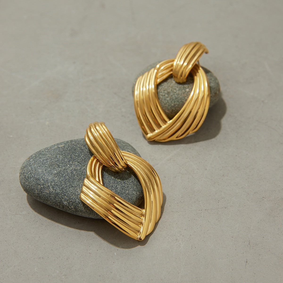 Minimalist Geometric Design Earrings - 18K Gold Plated Stainless Steel