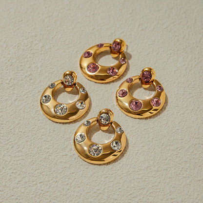 Luxurious diamond hoop earrings 18k gold