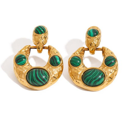 Valencia Vintage Malachite Dangle Earrings