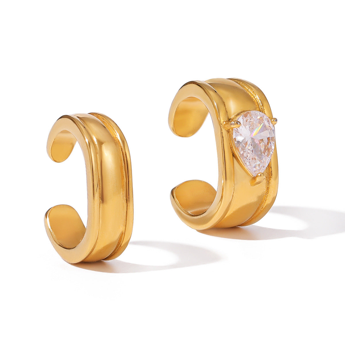 Minimalist luxury diamond hoop earrings 18k gold