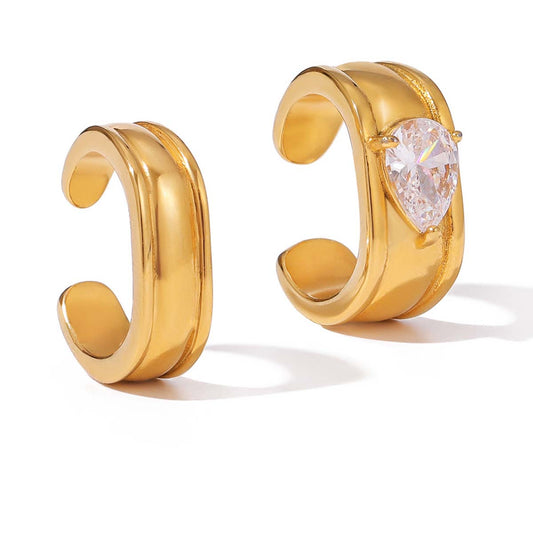 Boucles d'oreilles créoles minimalistes de luxe en diamants et or 18 carats