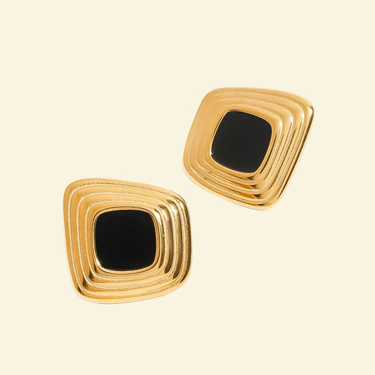 Minimalist geometric 18K gold earrings