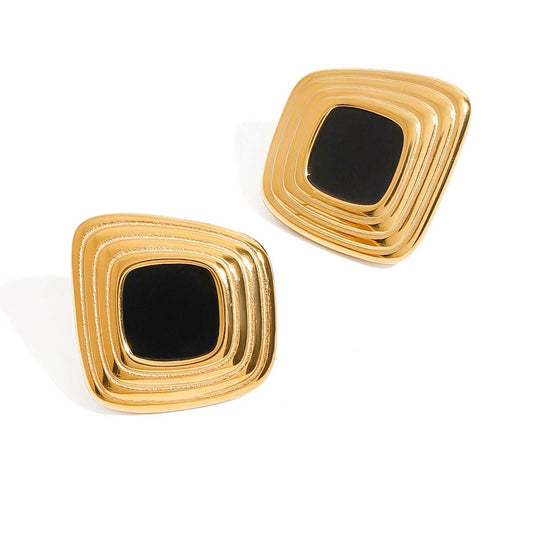 Boucles d'oreilles minimalistes géométriques en or 18 carats