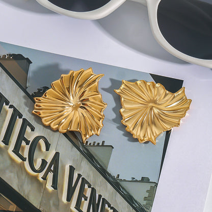 18K Gold Plated Geometric Earrings Waterproof Hypoallergenic 
