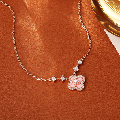 Luxury Diamond Four-Leaf Clover Pendant Necklace in 18k Gold