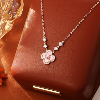 Luxury Diamond Four-Leaf Clover Pendant Necklace in 18k Gold