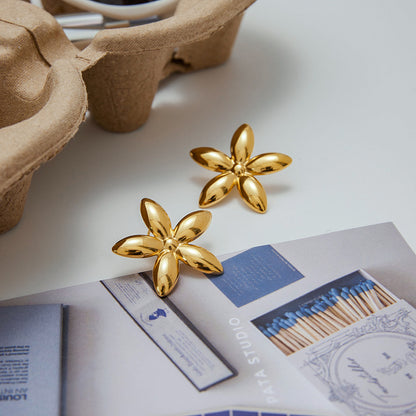 Minimalist Geometric Stud Earrings 18K Gold - Waterproof | Vinajewelry