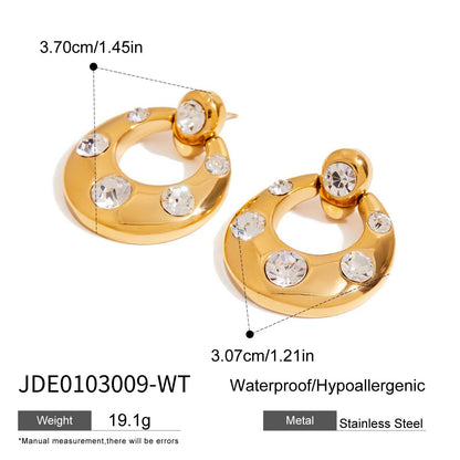 Exquisite diamond hoop earrings 18k gold