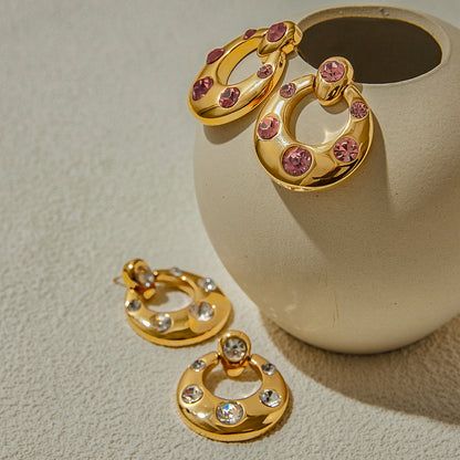 Luxurious diamond hoop earrings 18k gold