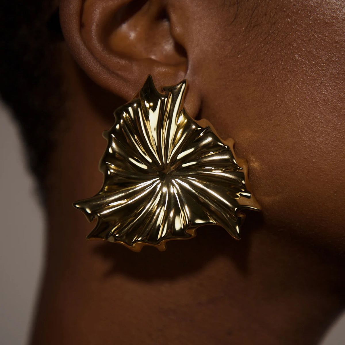 18K Gold Plated Geometric Earrings Waterproof Hypoallergenic 