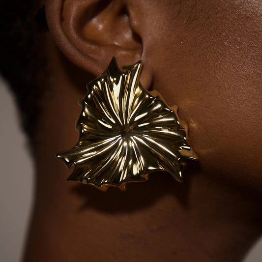 18K Gold Plated Geometric Earrings Waterproof Hypoallergenic 