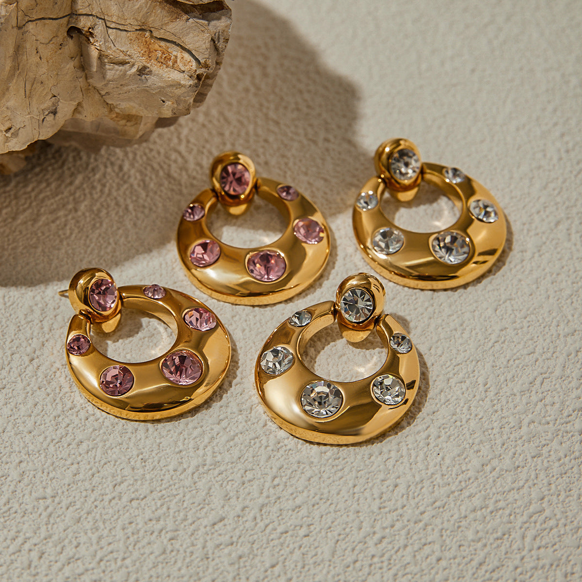 Luxurious diamond hoop earrings 18k gold