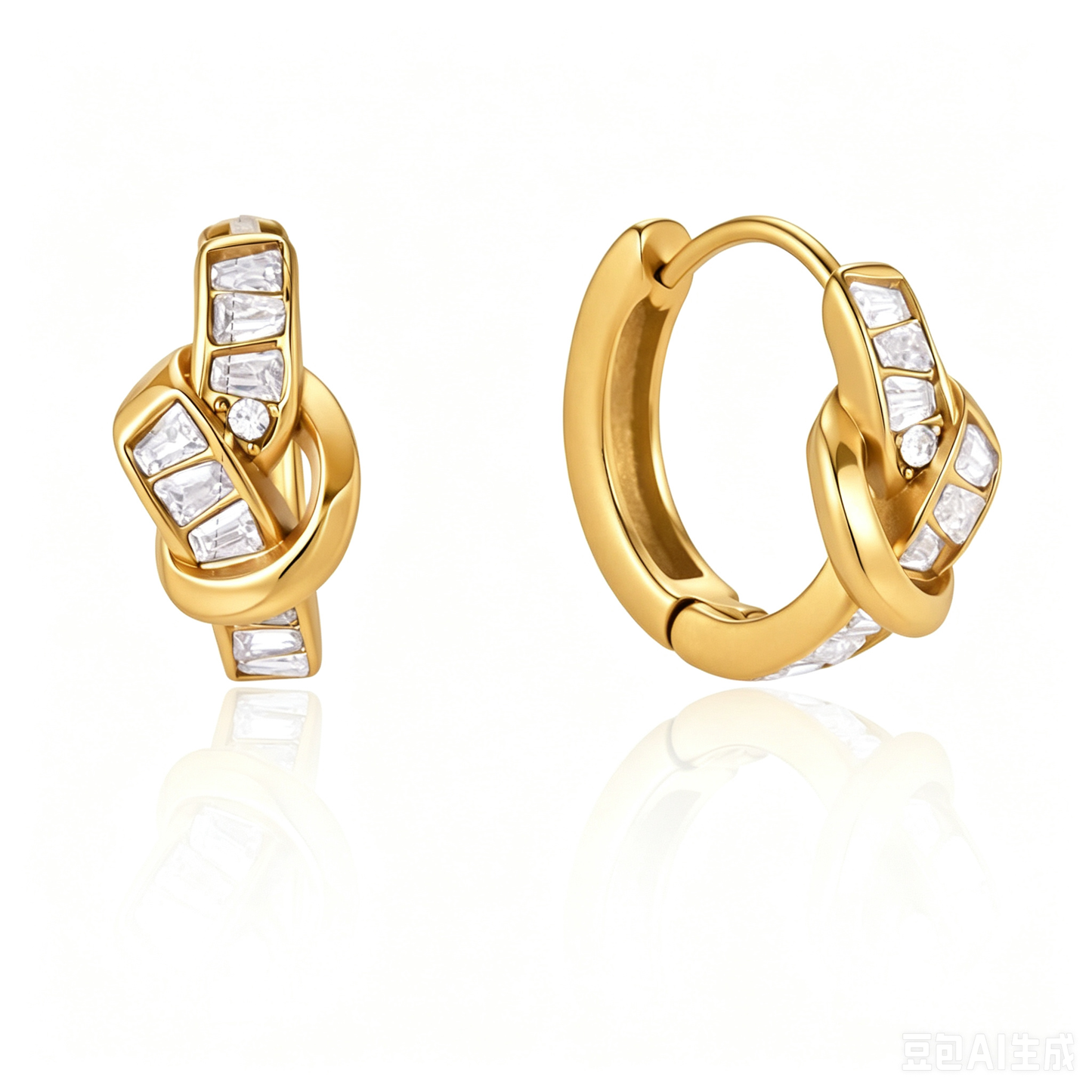 Renata Knot Diamond Hoop Earrings