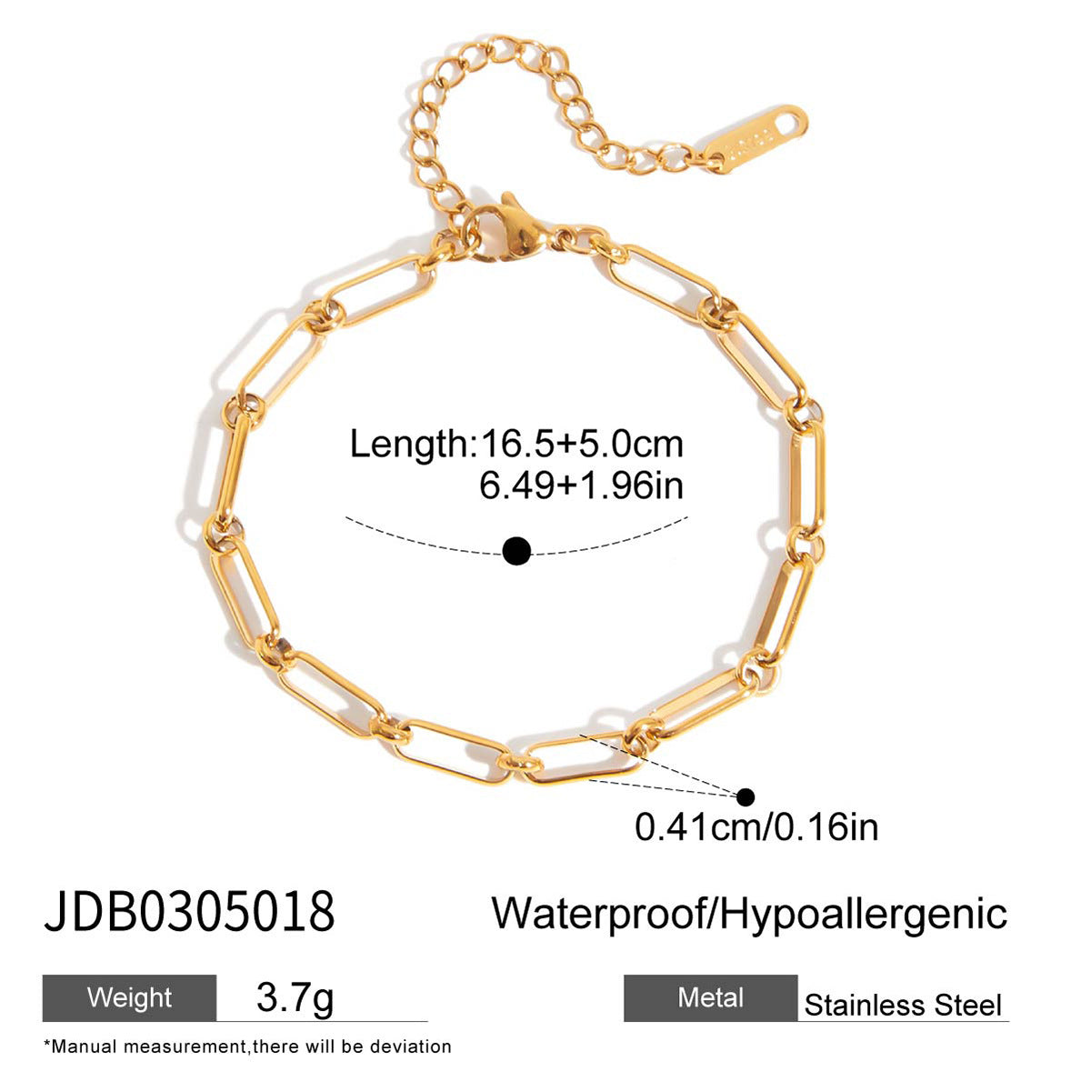 Minimalist 18K Layering Chain Bracelet