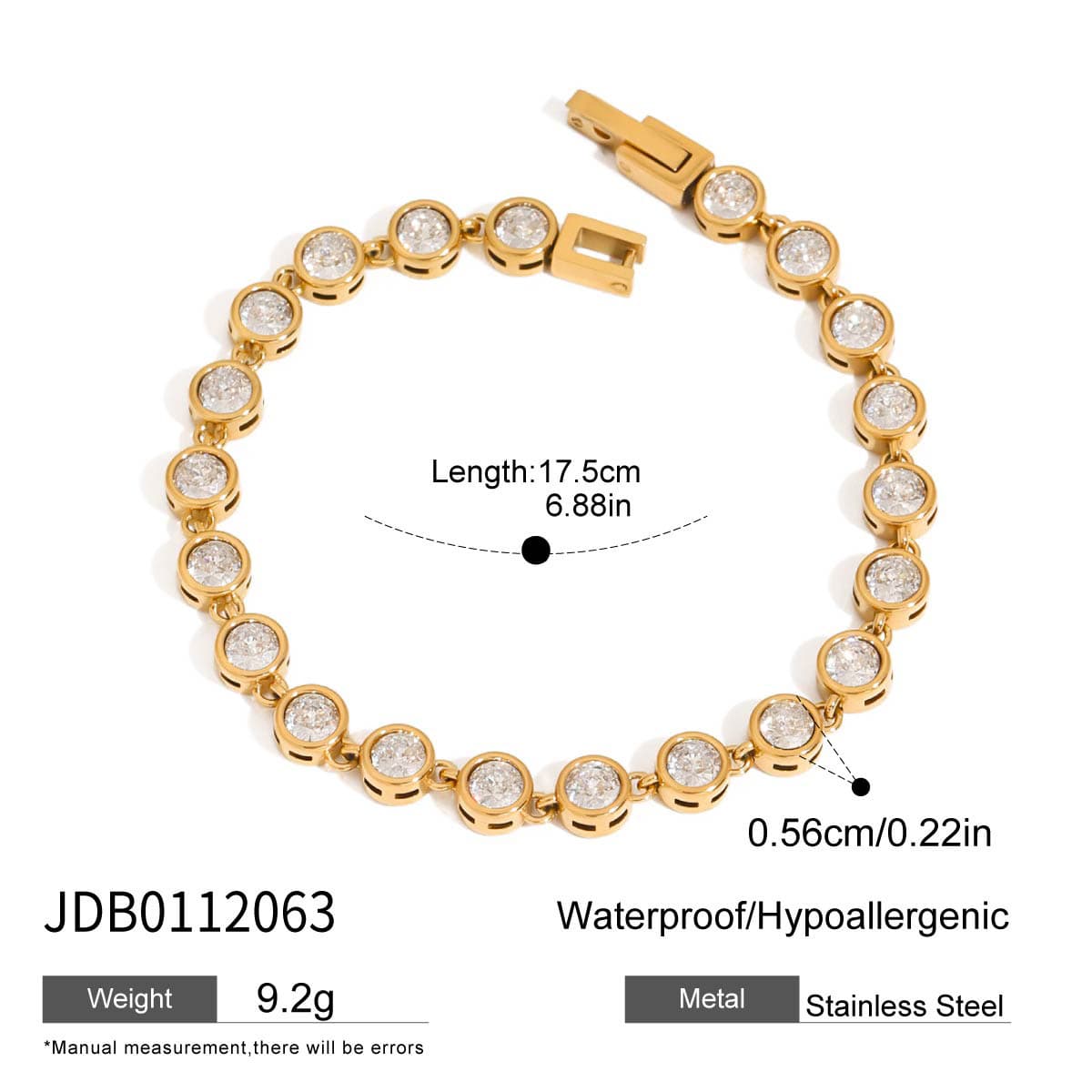 Minimalist Luxury 18K Gold Diamond Tennis Chain Bracelet