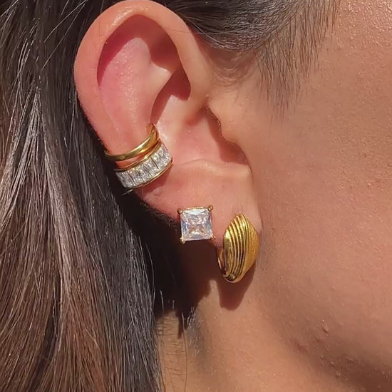 Minimalist Geometric Stud Earrings 18K Gold - Waterproof | Vinajewelry