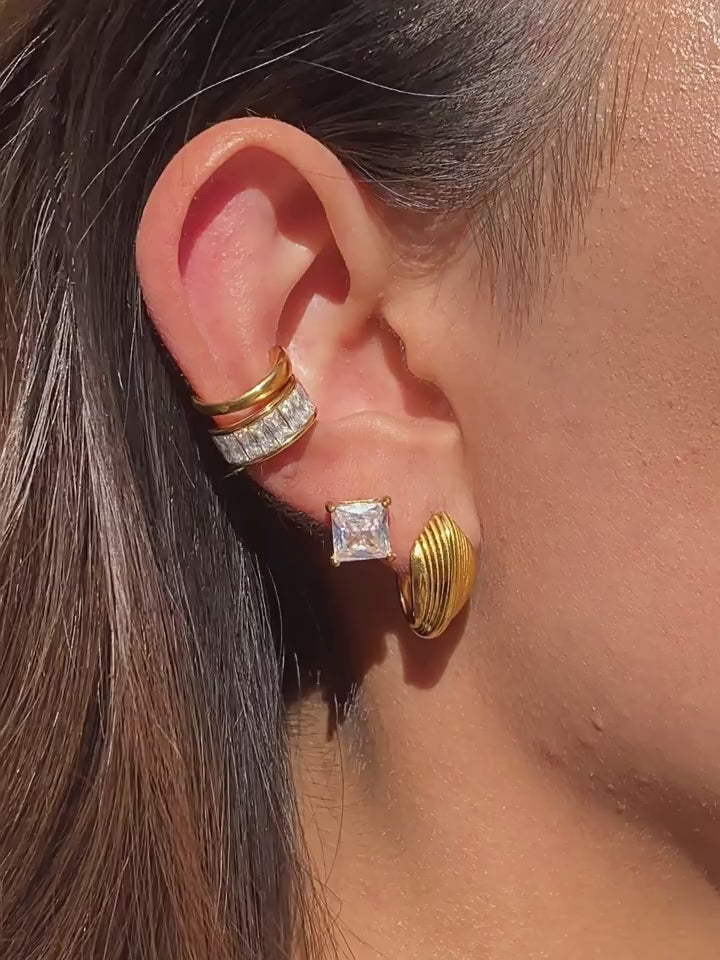 Minimalist Geometric Stud Earrings 18K Gold - Waterproof | Vinajewelry