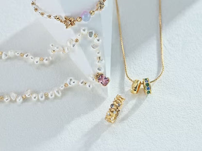 Gradient Cat's Eye Pearl Bracelet - 18K Gold Plated Sterling Silver | Vinajewelry